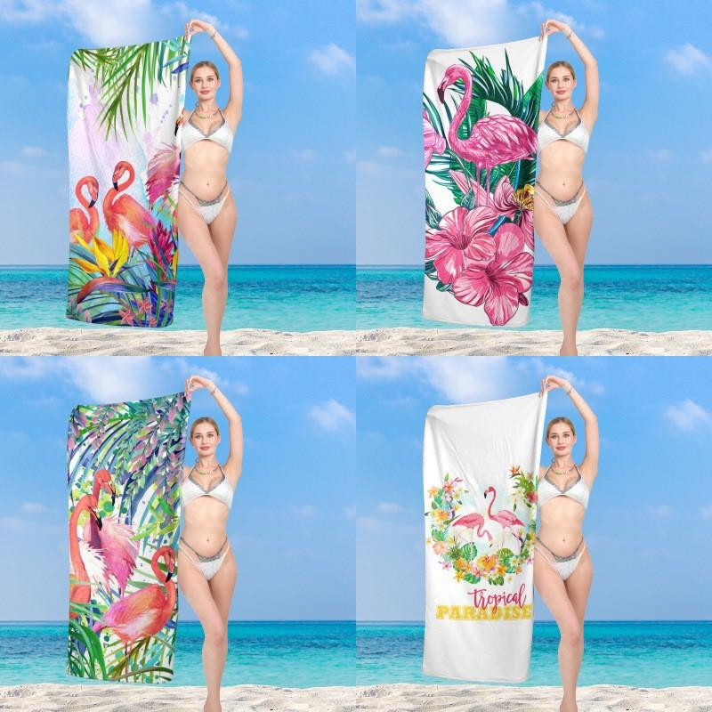 Ultra Fine Fiber Printed Quick Dry Beach Towel Non Sand Adhesive Absorbent Soft Microfiber Swimming Pool Ocean Travel