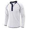 Maglietta Henley a maniche lunghe da uomo Intimo Maglietta basic casual Maglietta traspirante a 4 bottoni Maglietta da allenamento traspirante per uomo