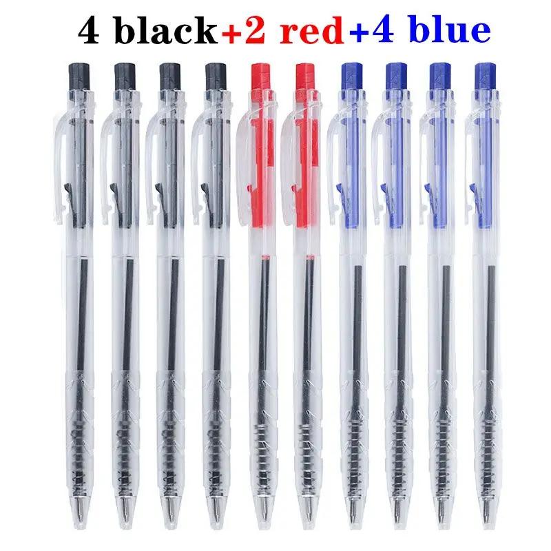 10 Pcs/set 0.7mm Retractable Ballpoint Pen Simple Press Ball Pen Wholesale Gel Pens Student Stationery Office Accessories