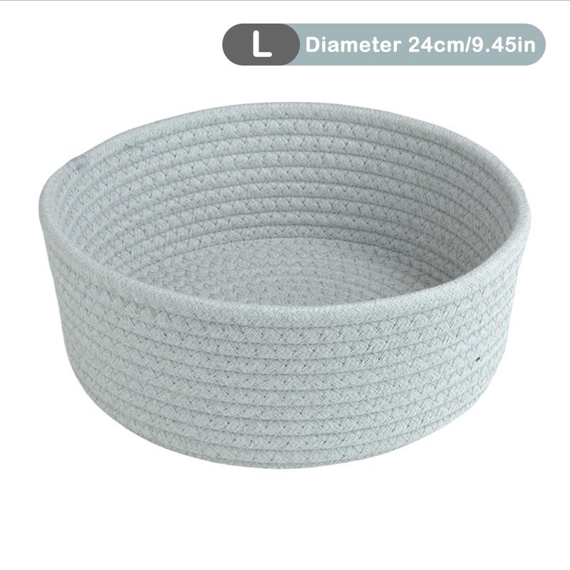 Handmade Woven Cotton Rope Woven Storage Box Basket Desktop Organizer Sundries Toys Comestics Keys Snacks Sundries Organizer