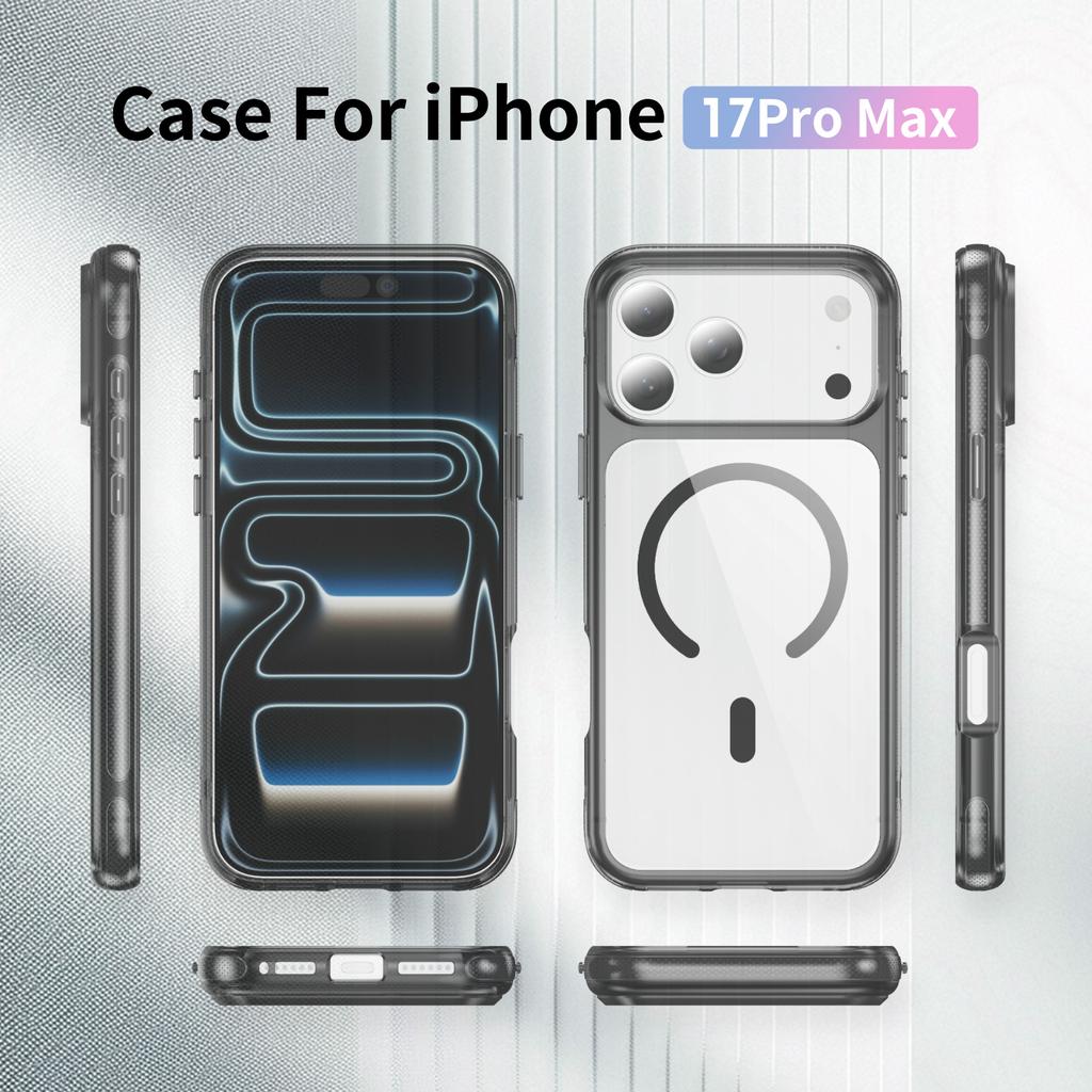 Crystal Clear Magnetic Phone Case With Anti Slip Texture Raised Camera Protection Compatible With iPhone 12 To 17 Pro Max Wireless Charging Support