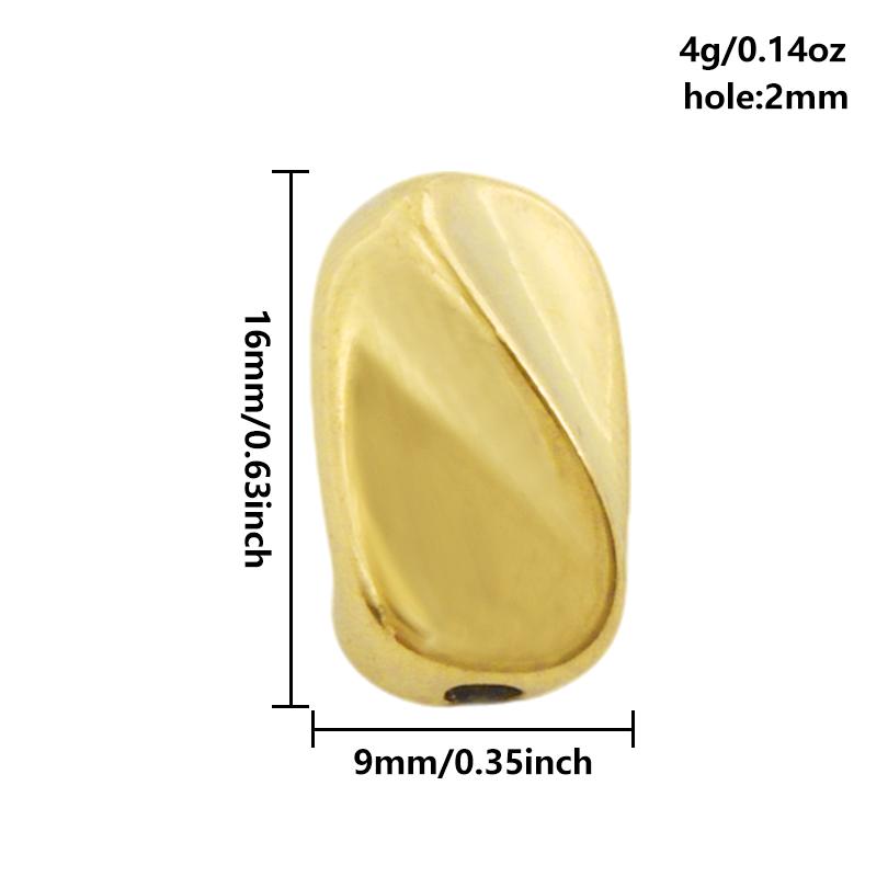 6/12pcs Big/Small Hole Star Heart Pea Real Gold Plated PVD No Fade Stainless Steel Beads For Jewelry Making Supplies Spacer Bead