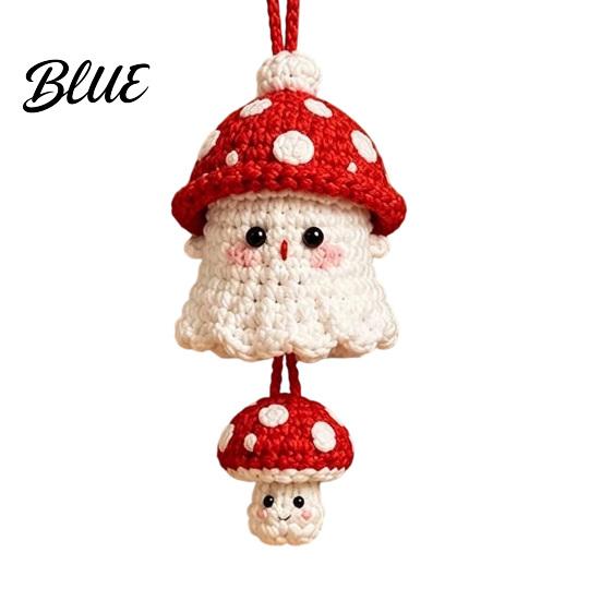 Holiday Party Favors Halloween Crochet Ghost Hanging Decoration Handmade Ornament for Car Cartoon Pendant Rearview Mirror Knit Yarn Decor