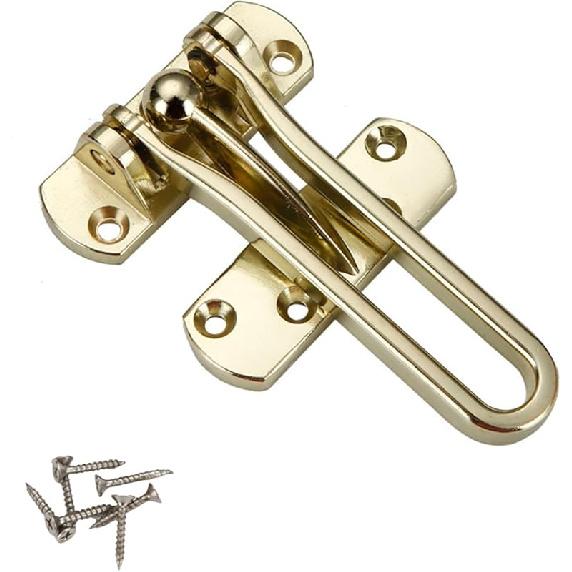 TopHomer Swing Bar Door Lock Inner Door Chain Lock Zinc Alloy Hotel Door Latch Lock for Home Security Easy to Install (Black)