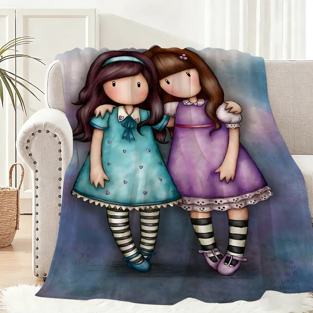 Cartoon Santoro Gorjuss Throw Lightweight 240g Flannel Blanket Soft Skin-friendly for Summer Cooling