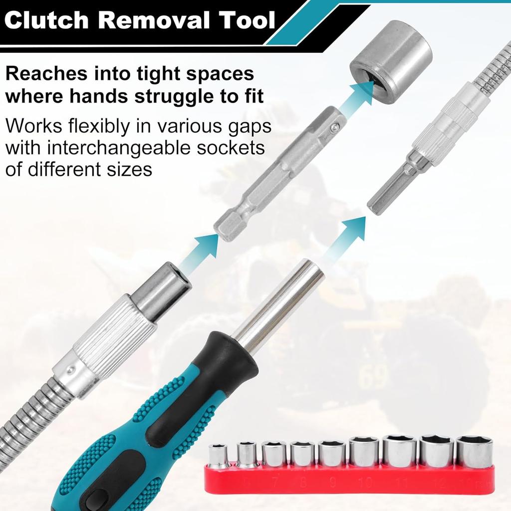 Universal Belt Changing Tool Kit For Polaris RZR - Complete Clutch Cover Removal Tool Set With Belt Change Tools For Polaris General, RZR 900/1000