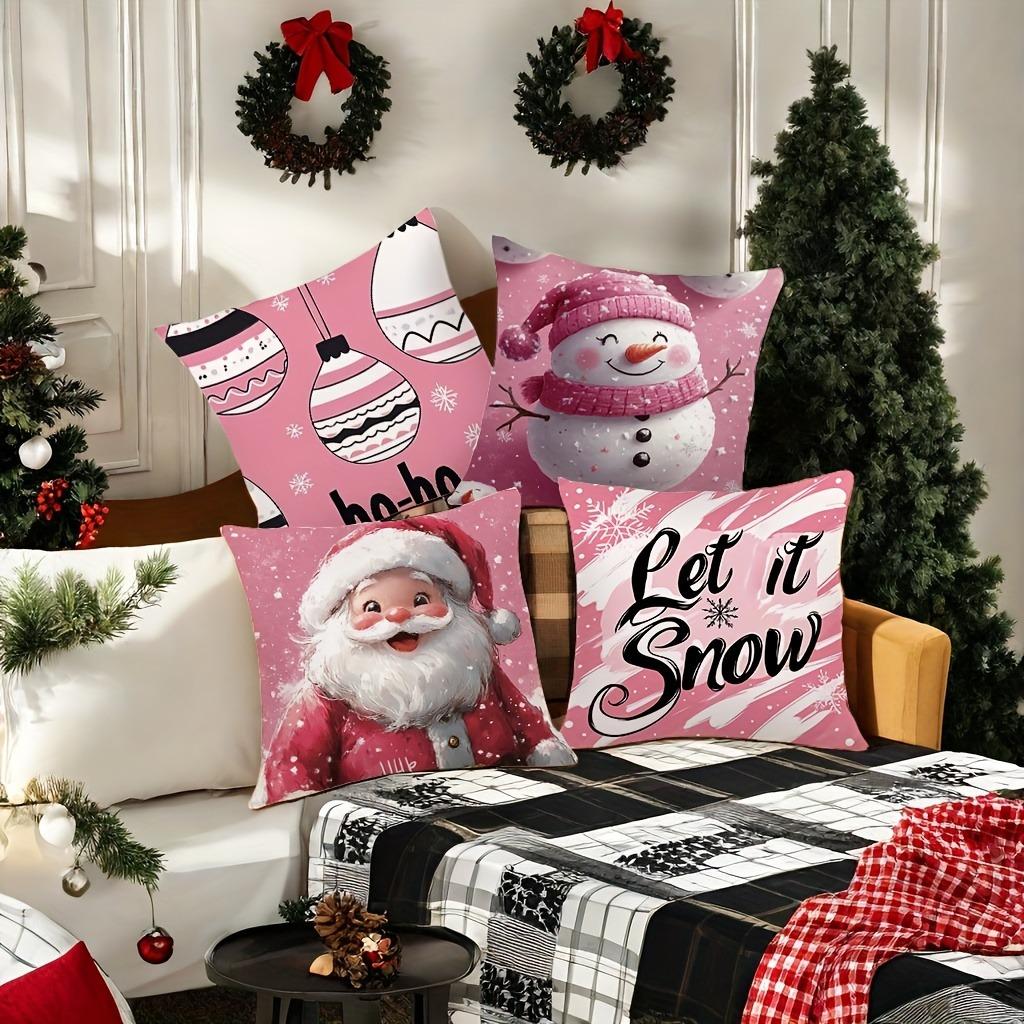 Weihnachtsdekor Kissenbezug Neujahrsgeschenk Niedliches Schneemann Weihnachtsmann Muster Heimdekoration Sofakissenbezug