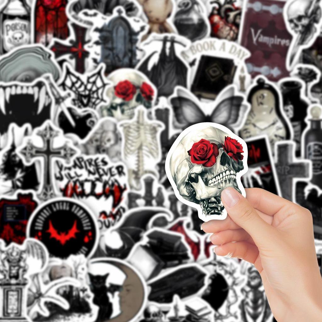50 Gothic Dark Sticker Sheets: Creative Decorative Waterproof Stickers for Notebooks & Planners