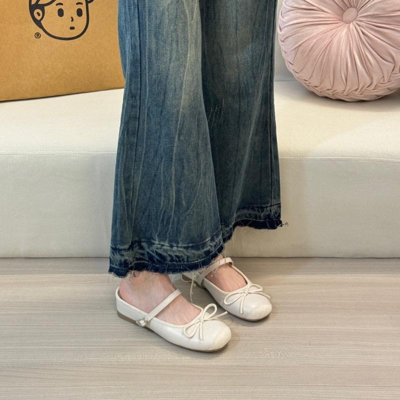Fashion Increased Inner Height 5CM Slippers Spring and Autumn Casual Toe Flat Shoes Women's Bow Luxury Soft Women's Shoes Tenis De Mujer