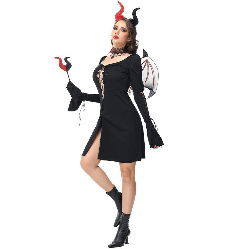 New female Halloween costume demon witch strap dress sexy witch stage performance suit