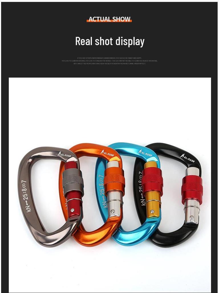Cross-Border Multifunctional D-Shaped Aluminum Mountaineering Safety Buckle