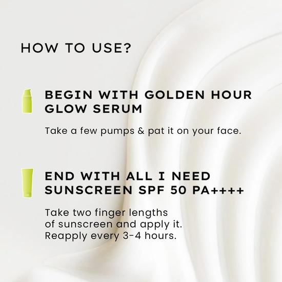 Hyphen Denní rutina péče o pleť s pleťovým sérem a hydratačním opalovacím krémem SPF 50 | Rozjasňující a ochranné základy péče o pleť pro všechny typy pleti | Balení po 2