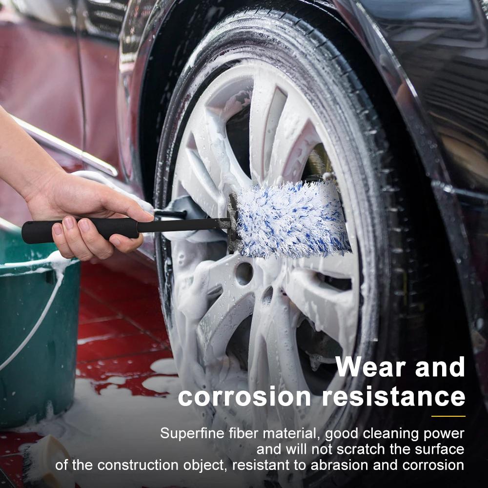 New Removable Ultra Soft Flat Microfiber Wheel Brush Thin Wheel Cleaning Brush Car Wash & Cleaning Supplies for Car Care Washing