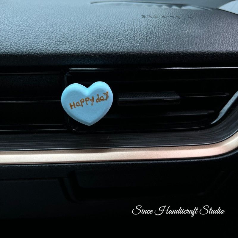 Money Tree Air Vent Decoration Cute Cartoon Car Ornament Money Flower Heart-Shaped Gypsum Aroma Diffuser Stone Design Happyday Blue Love Free 1 Bottle of Essential Oil