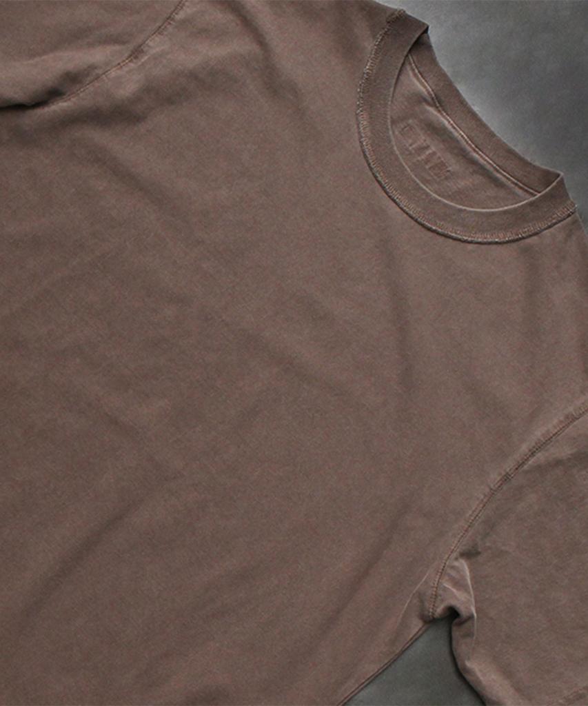 Keuligeon Pigment 3 Stitch Semi-Oversized Short Sleeve Tee Faded Brown