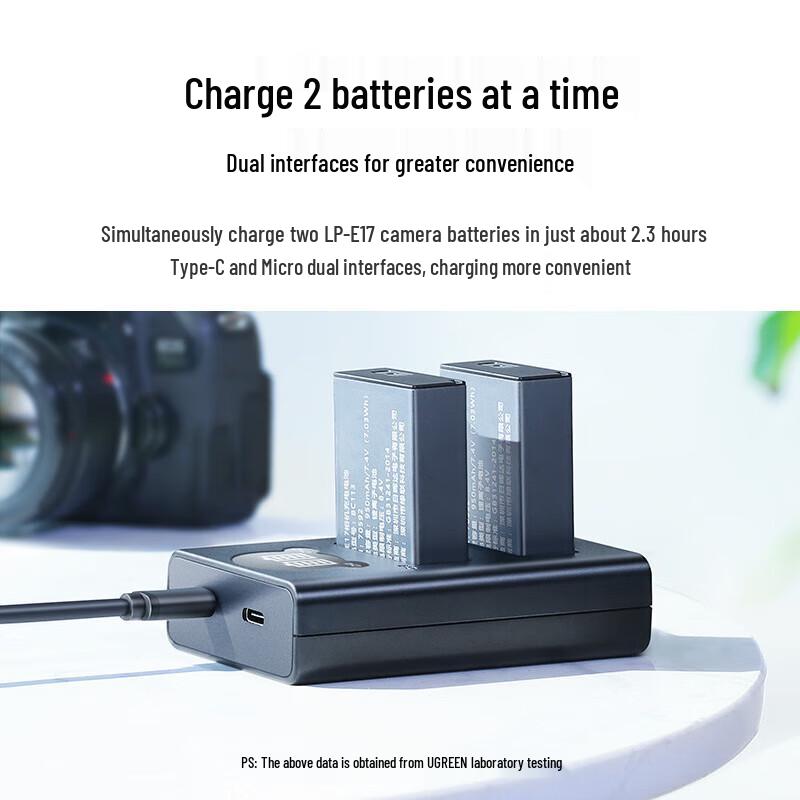 Ugreen CP627 LP-E17 Dual Camera Battery Charger