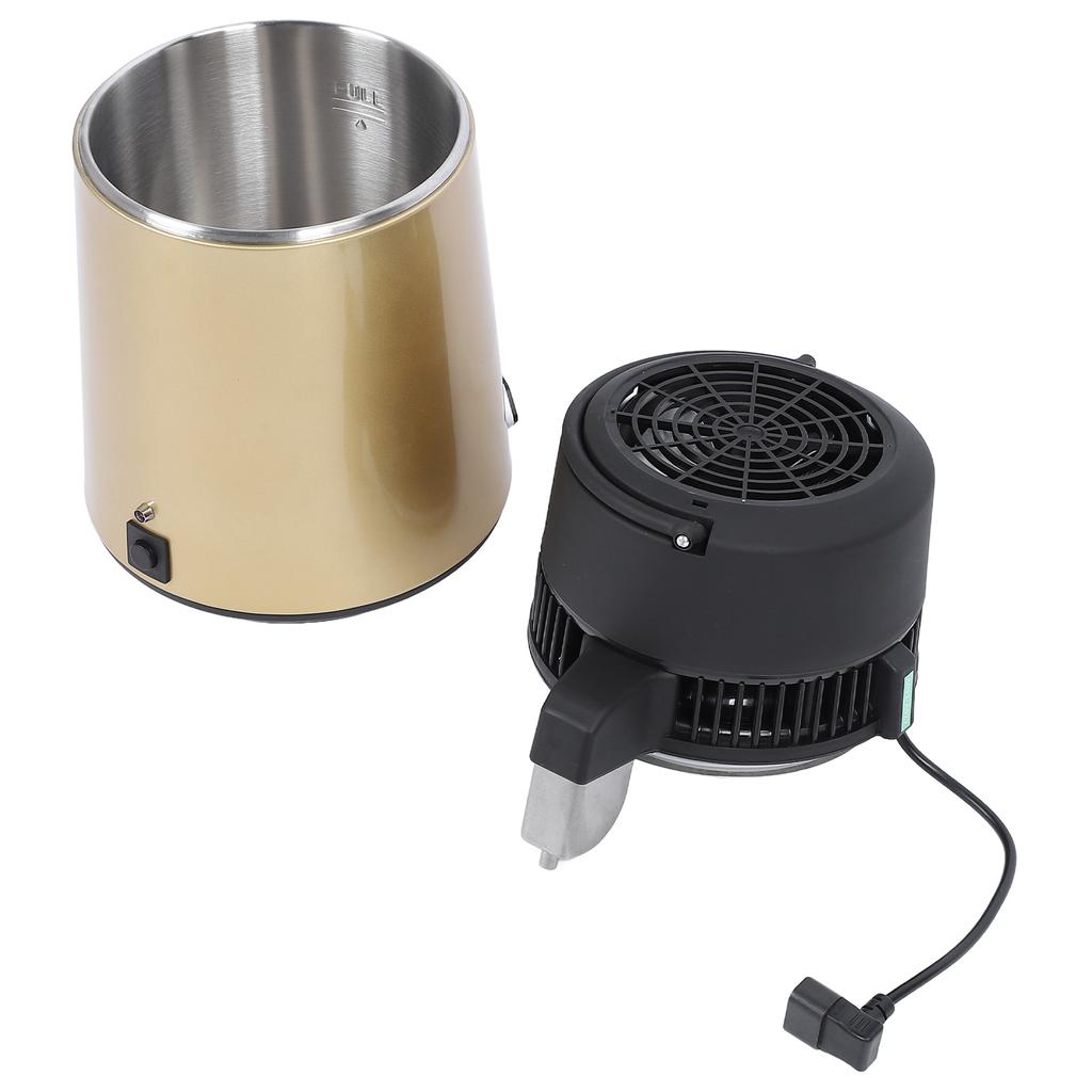 4-Liter-Destillationswasserbereiter, 750 W, Gold, automatischer Wasserdestillierer für die Arbeitsplatte mit Einzelknopf, Blau