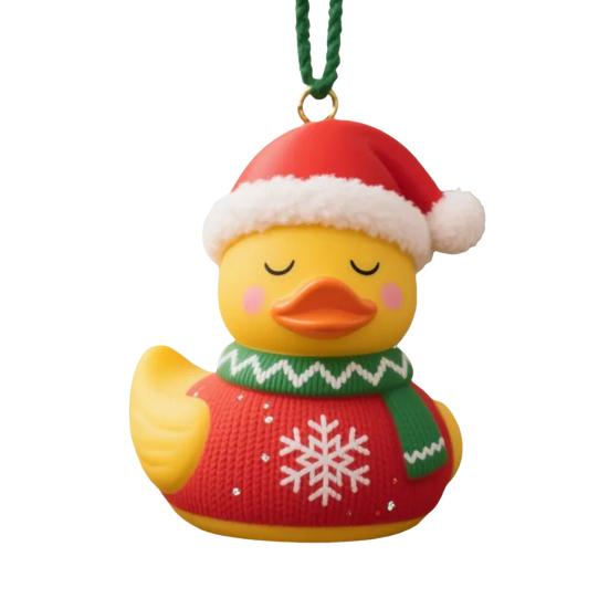 Christmas Duck Ornaments Acrylic Cartoon Ducks Xmas Tree Hanging Decorations for Holiday Party Favors Home Decor