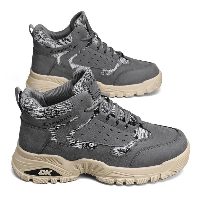 Fashion New Tooling Boots For Men Winter Men's Ankle Boot Wear-resistant Personality High Tops Mans Casual Shoes Outdoor Explosive Style