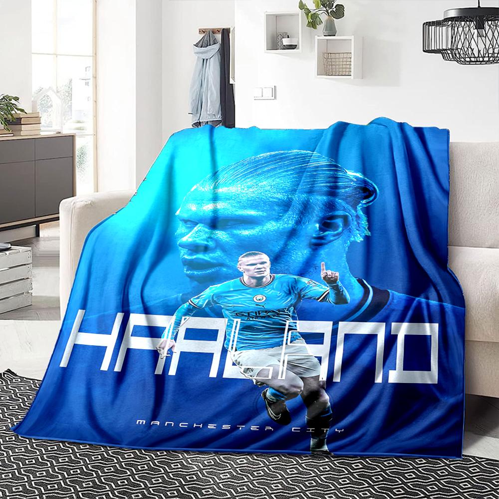 Haalands Manchester Moment Decken Flanell Bedruckt Atmungsaktiv Warm Überwurfdecke für Zuhause Büro Bettüberwürfe 0708a82