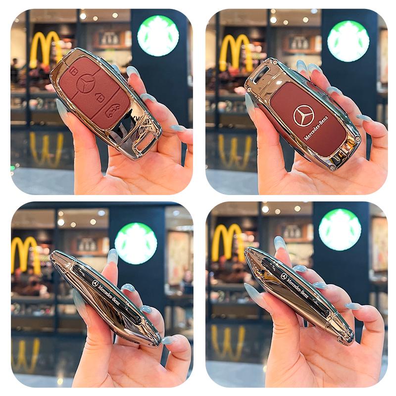 PNR1 Zinc Alloy Car Remote Key Case Cover Shell For Mercedes Benz A C E S G Class GLC CLE CLA GLB GLS W177 W205 W213 W222 X167 AMG