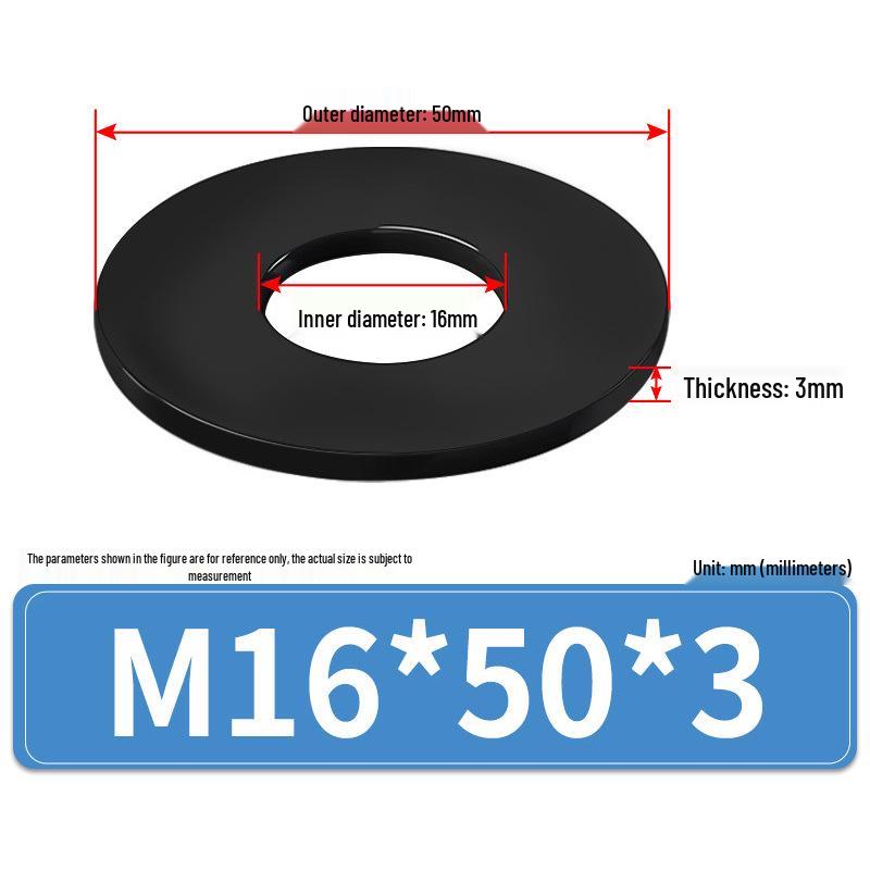 8.8 Grade Black Hardened High-Strength Oversized Flat Metal Spacer Washer (M2-M8)