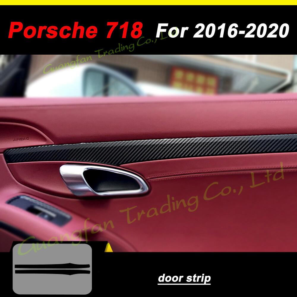 For Porsche 718 2016- Car-Styling 3D5D Carbon Fiber Car Interior Center Console Color Molding Sticker Decals Part Accessorie