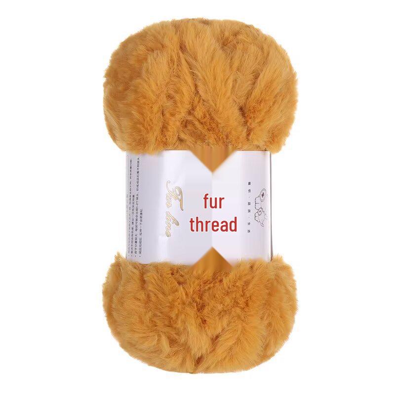 Coarse Faux Fur Yarn Ball for Handmade Long Hair Mink Hats and Scarves DIY Kit