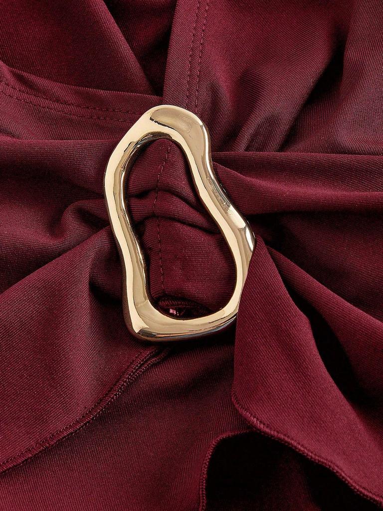 Women's Sexy V-neck Irregular Long-sleeve T-shirt - Solid Color, Autumn Collection
