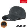 Men's Double-Layer Windproof Cotton Hat for Cold Weather - Warm, Thickened Baseball Cap for Elders and Middle-Aged Dads