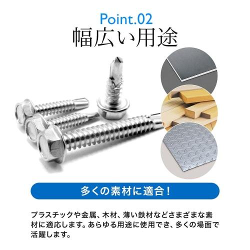 ShopXJ 100-Piece Hex Head Drill Screws, M4, M5, M6, Stainless Steel, White (M6.3*25)