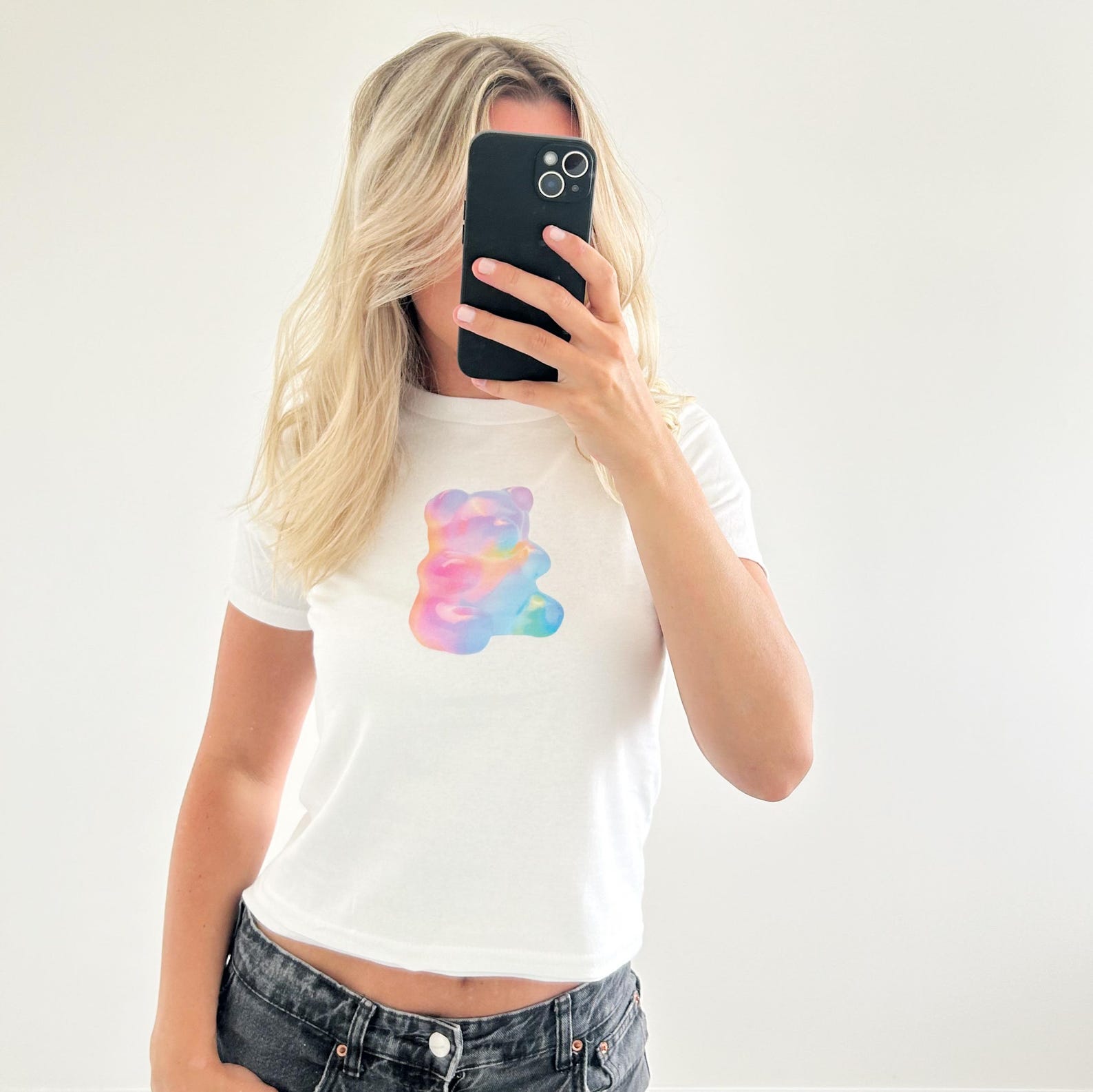 Gummy Bear Baby Tee | Handmade Y2K Cropped T-Shirt 2XL