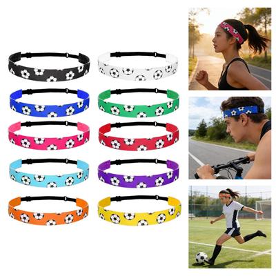 4PCS Football Themed Headbands Elastic Workout Sweat Headbands For Men Women Fitness Running Soccer Festival Celebration