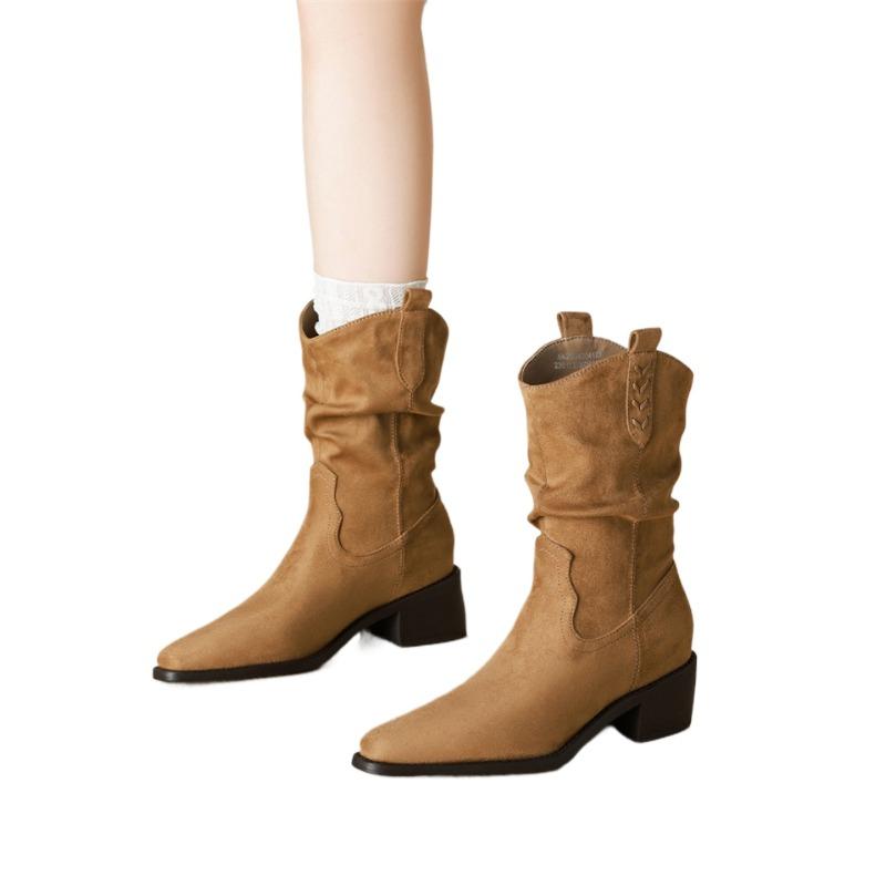 2026 Winter New Collection Autumn/Winter Style Fashionable and Sexy Western Cowboy Pile Short Boots for Women
