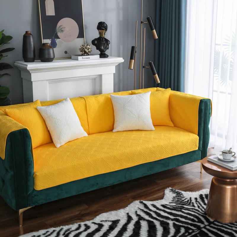 

Four Seasons Universal Positive And Negative Cotton Quilted Sofa Cushion Modern Simple Double-Sided Fabric Leather Sofa Cushion Towel 70*70cm
