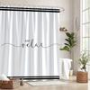 Just Relax Quote Shower Curtain Black White Minimalist Typography Waterproof Bathroom Decor Modern Spa Style Bath Screen