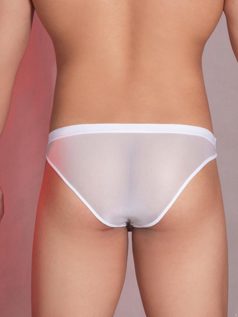 Pánske priehľadné nízko posadené elastické kontúrované vrecúško tangá ľahká priedušná spodná bielizeň