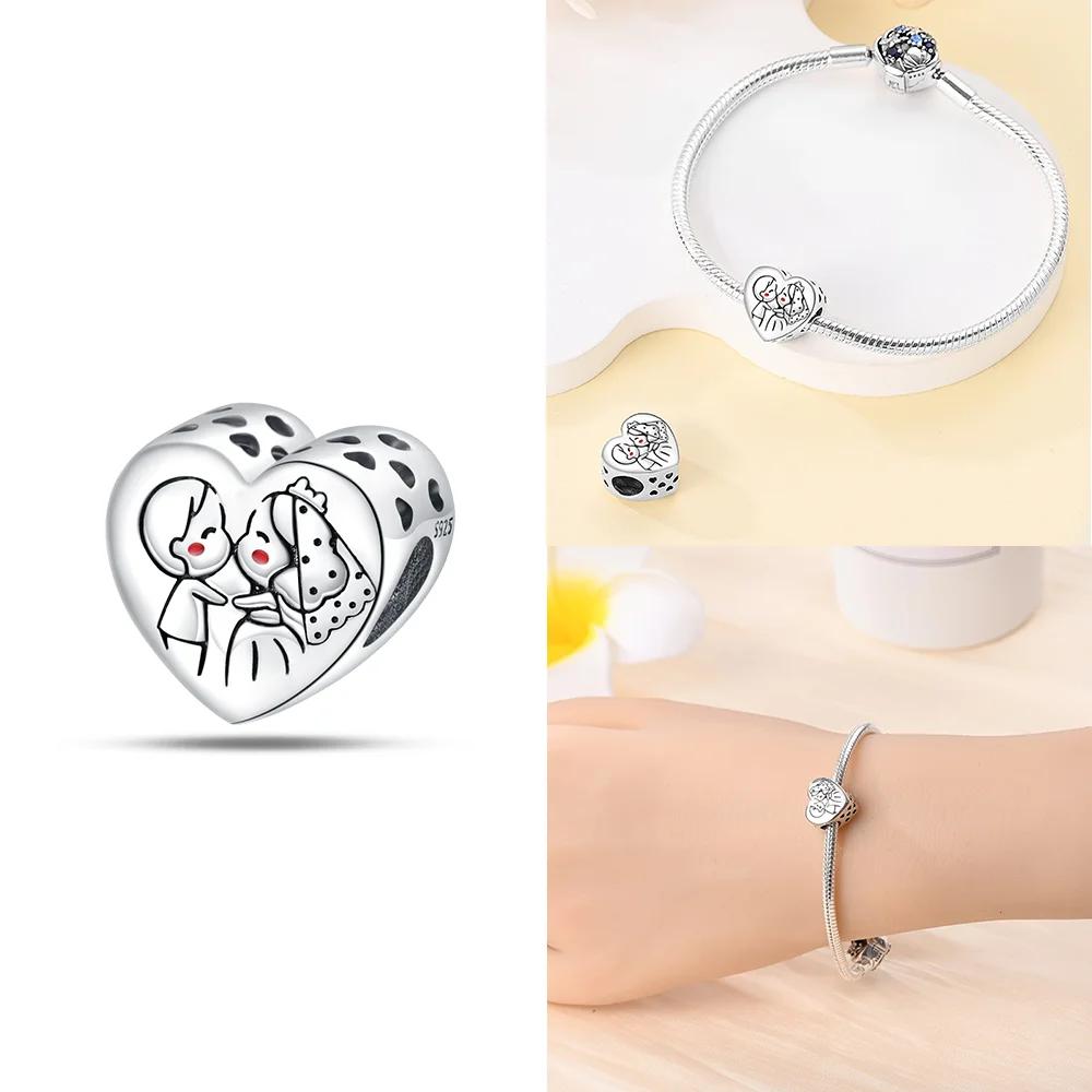 

Charms Copper Zircon Forever Love Heart Sweethearts Life Charms Fit Bracelet Bracelet Beads Making For Lovers Accessory