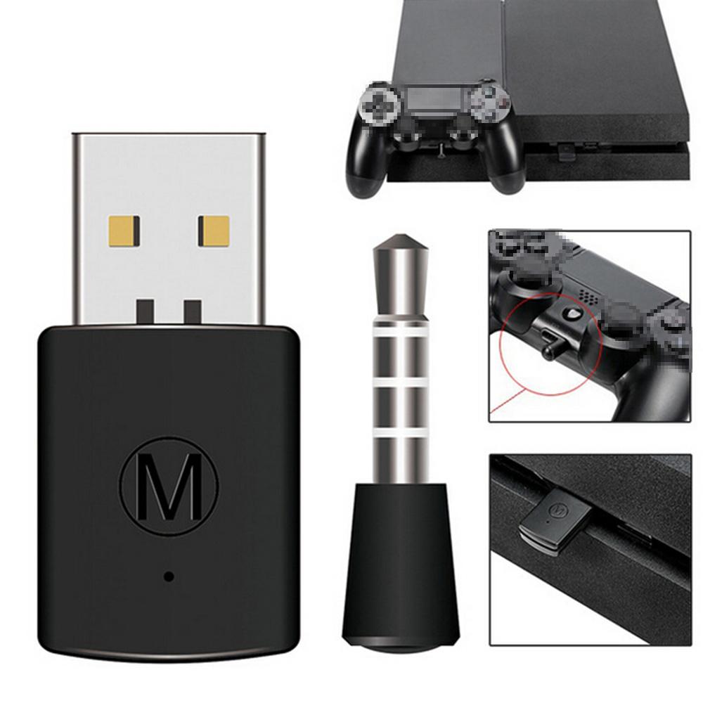 BT Receiver Wireless Headset Headphone Adapter with Mic BT 4.0 Dongle USB Adapter USB Dongle for PS4 Black
