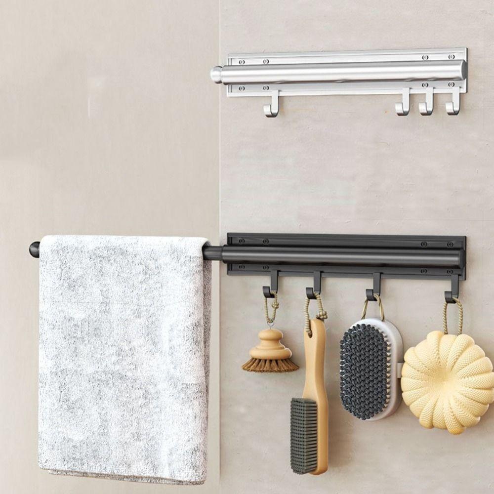Wall Mounted Closet Valet Rod Retractable Wardrobe Clothing Rail Freshly Pressed Clothes