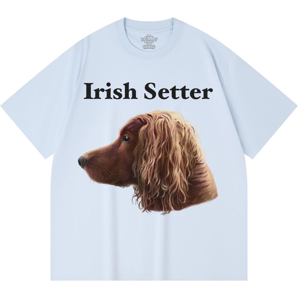 230GSM 100% Cotton T-Shirt Irish Setter Print Tees Funny Harajuku Style Combed Cotton Tshirt