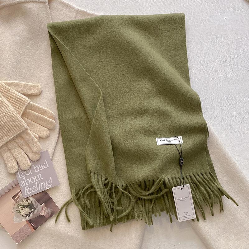 Luxury Cashmere Wool Scarf For Women  Winter Warm Pashmina Thicken Soft Shawl Wrap Stole Daily Use Fashion Elegant Wool Scarf