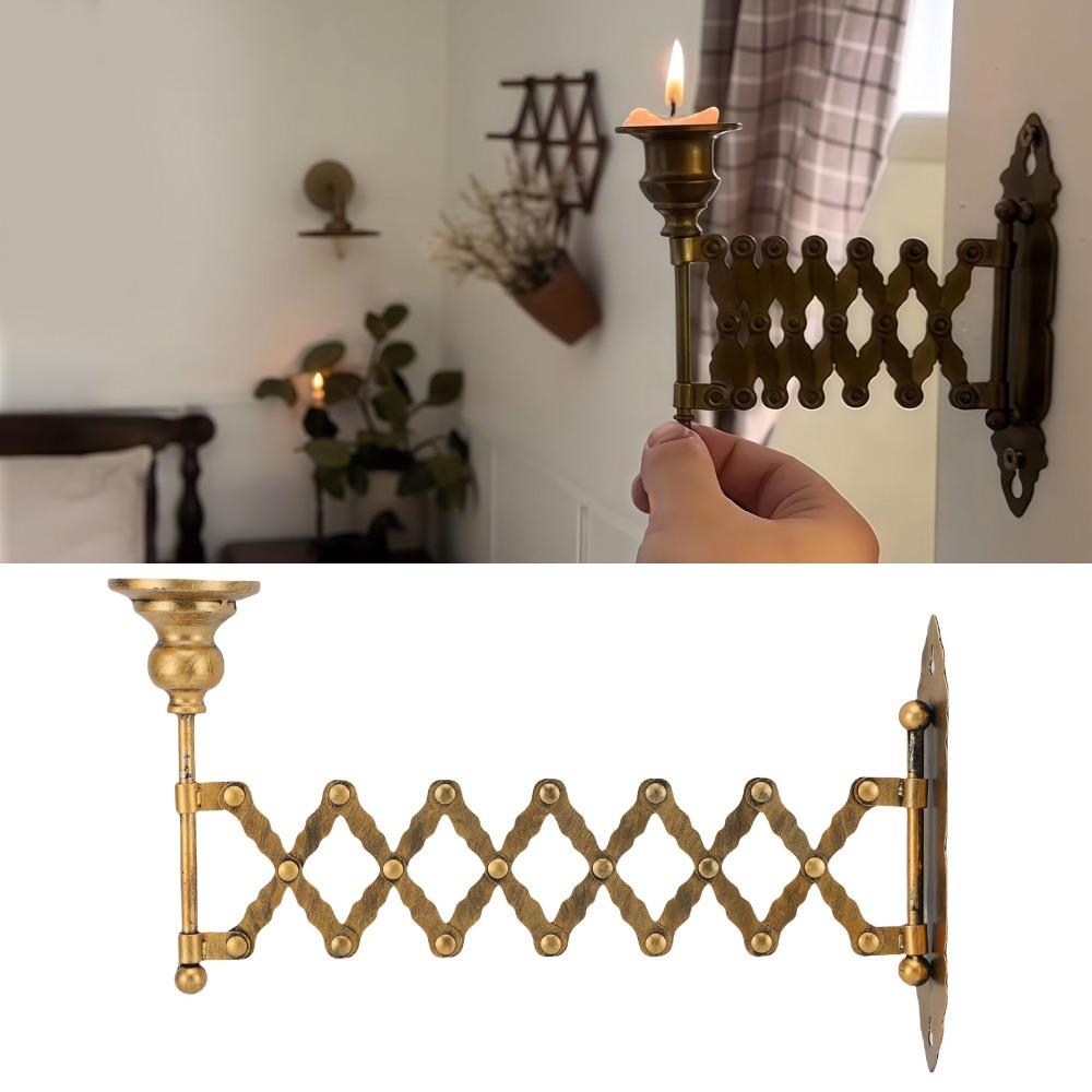 Antique Bronze Finish Metal Candlestick Holder Wall Mounted Candle Holder  Ambient Lighting