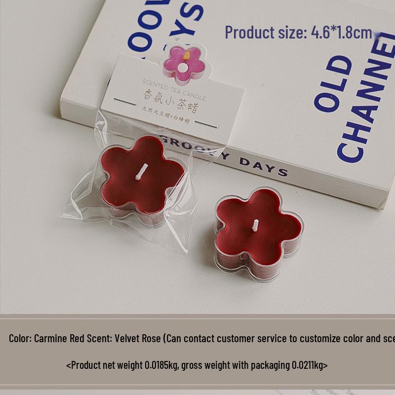Handmade Scented Flower Tea Light Candles - 4-Hour Ambiance, Decorative Gift & Creative Party Favor