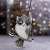 1pc JXMYBA Artificial Crystal Owl Pendant Necklace, Amethyst Rose Quartz Faux Gemstone Lucky Jewelry, Women'S Handmade Stone Pendant with Artificial F
