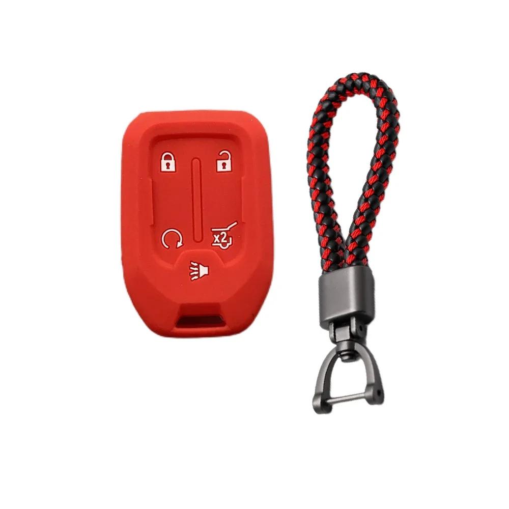 5 Buttons Silicone Car Key Case Skin Protector Cover for Chevrolet Tahoe Silverado Suburban GMC Terrain Acadia YUKON XL Sierra