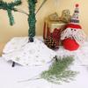 1pc 38CM White Snowflake Christmas Tree Skirt, Faux Fur Plush Xmas Base Cover Round Mat for Holiday Party, Autumn Halloween