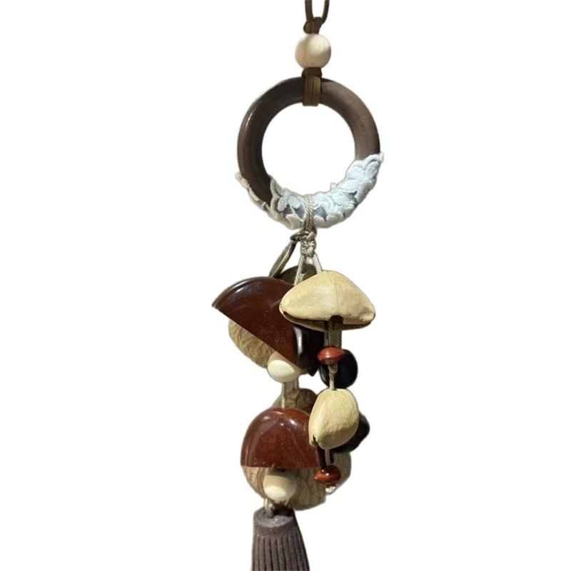 

Unique Charm Wind Chime Natural Nut Shell Keychain Ornament For Meditation Relaxation Yoga Stress Relief Gift 1