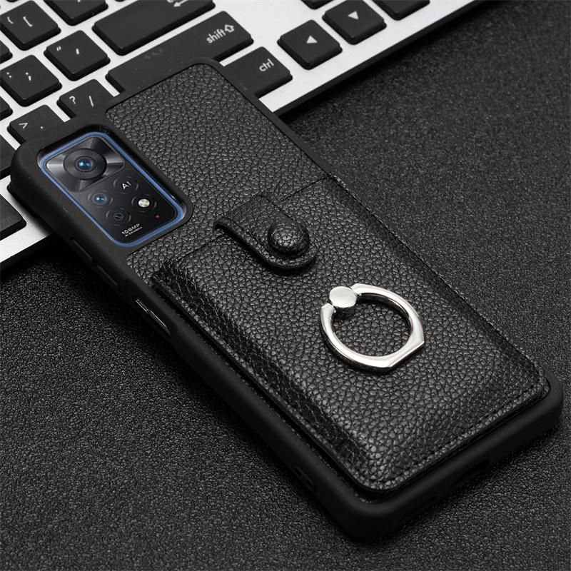 Luxury Leather Wallet Phone Case For Xiaomi Redmi Note 11 11S 4G Card Slot Ring Holder Cover For Redmy Note11 Note 11E Pro 11Pro