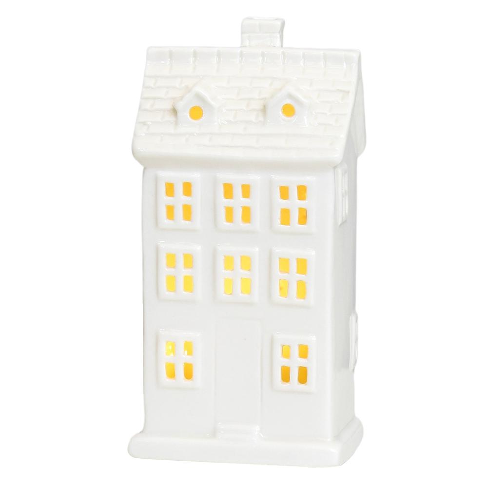 High-end Christmas Indoor Ornaments Village Lighted Ceramic Handmade Houses Xmas Holiday Farmhouse Rustic Decor For Home Table